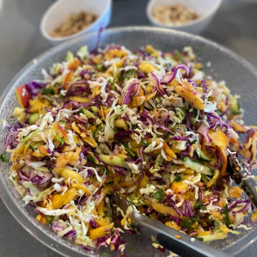 Spicy Peach Cabbage Salad - Life Changing Dinners